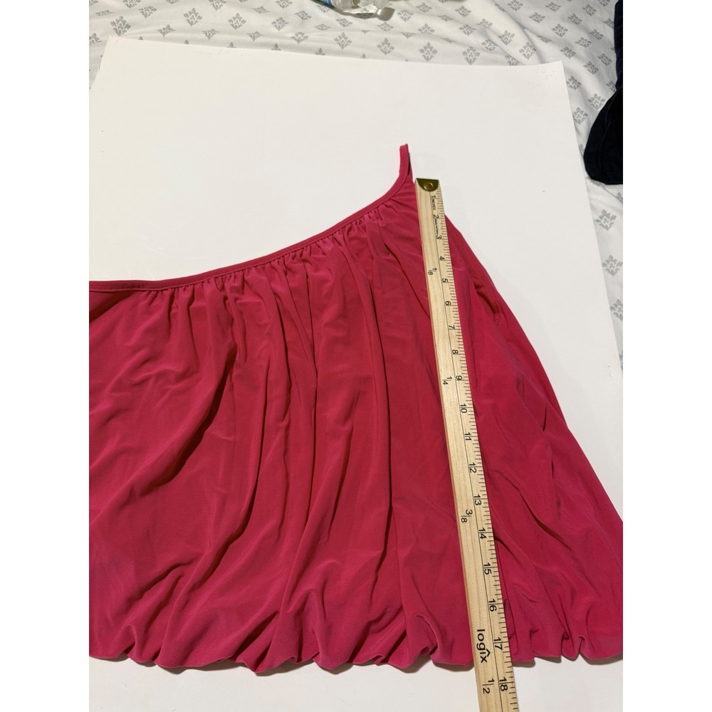 Express Womens One Shoulder Bubble Hem Blouse Fuchsia Pink XL New 06410594 - Picture 3 of 5